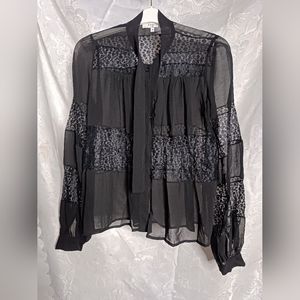 Axara Paris Long Sleeve Black Blouse Size 38
